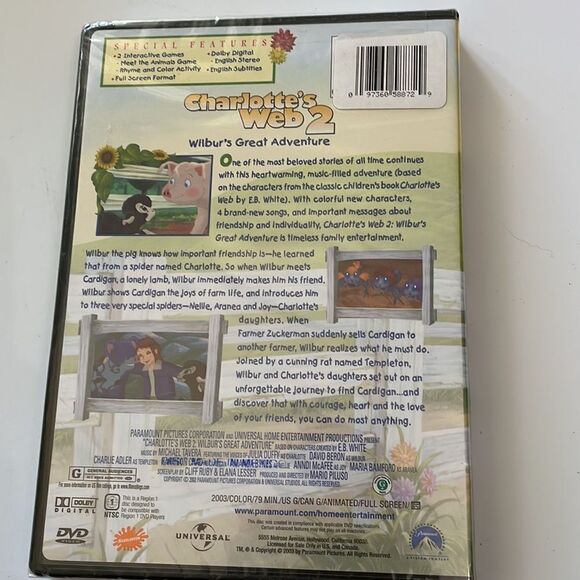 New in packaging Charlotte’s Web 2 Wilbur’s Great Adventure Sealed DVD - Picture 4 of 6
